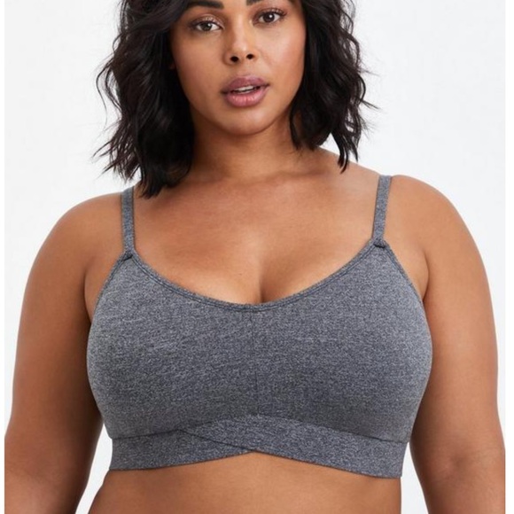 Torrid Lightly Lined Heather Cross Front Bralette, NWT - Picture 1 of 12